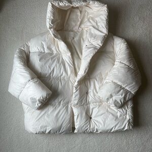 H&M Cream Hooded Puffer Jacket